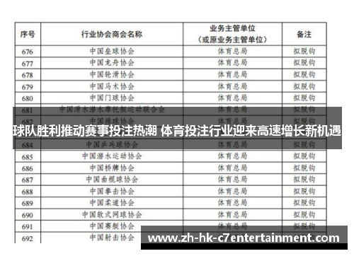 球队胜利推动赛事投注热潮 体育投注行业迎来高速增长新机遇